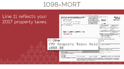 1098-Mortgage Tax Document Screenshot, Line 11 Property Taxes